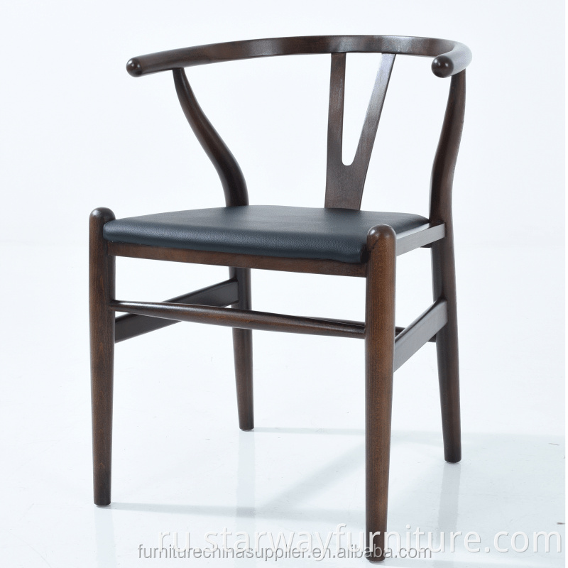 Высококачественное пошлинах y hans wegner столовое кресло Pu покрытое сиденье деревянное кресло для гостиной